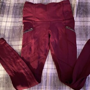 COPY - Lululemon maroon or burgundy leggings.